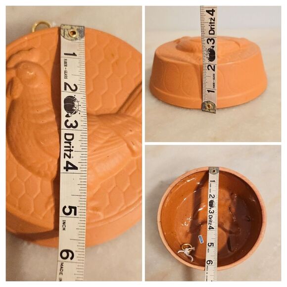 VINTAGE TERRACOTTA CERAMIC CHICKEN MOLD DECORATIVE WALL HANGER JAPAN - Picture 7 of 7